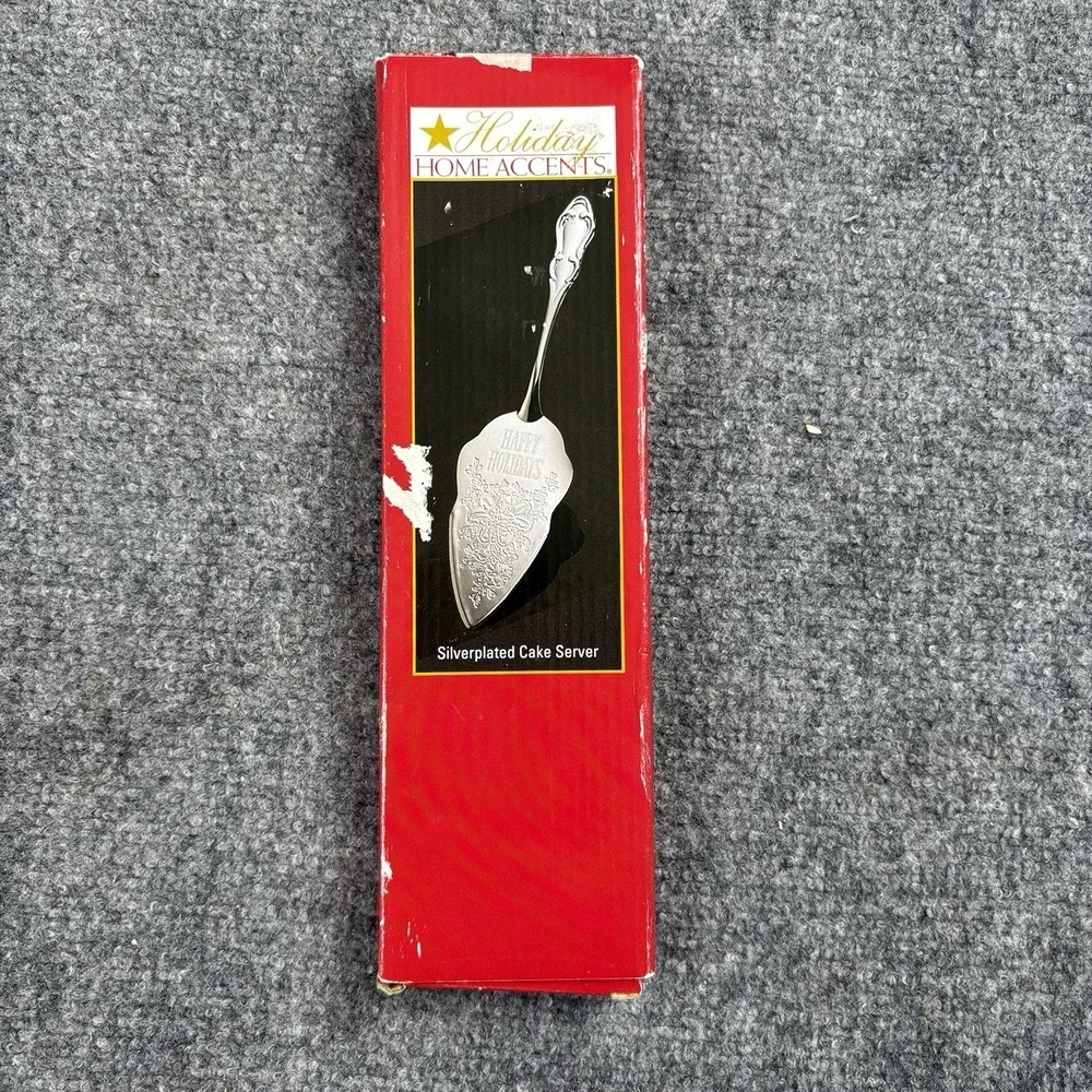Christmas Y2K Holiday Home Accents Happy Holidays Silverplated‎ Cake Server